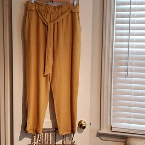Mustard Yellow Linen Blend Pants